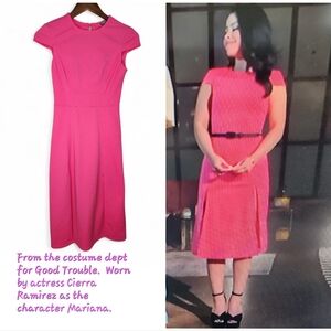 ASOS High Split Skater Midi Dress In Pink Size 0